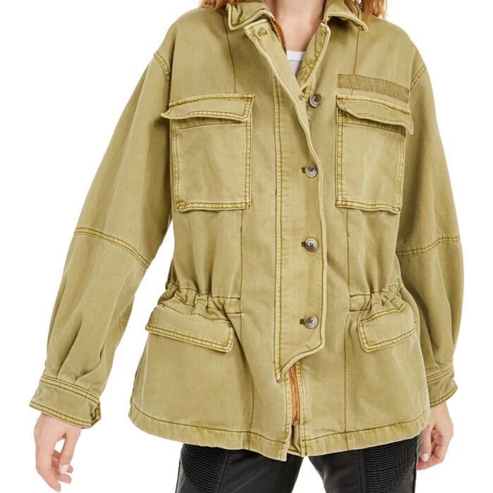 Free People Seize the Day Army Green Utility Jacket NWT